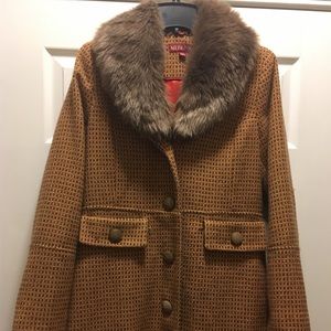 Merona Wool-blend Coat with Faux Fur Collar